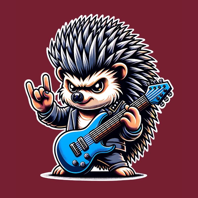 Hedgehog Guitariste de rock and roll