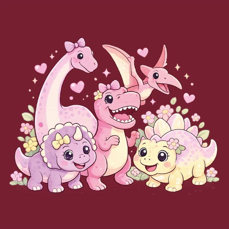 Süßes Mädchen Dino-Truppe