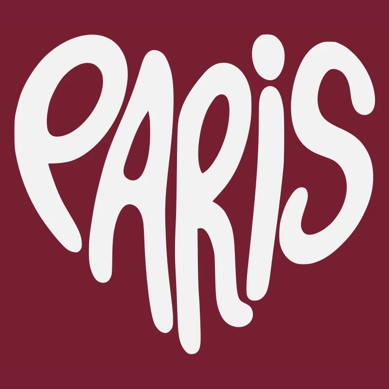 Logo de graffiti de Paris en forme de cœur