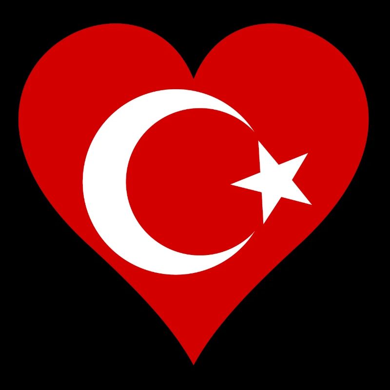 Drapeau turc comme coeur