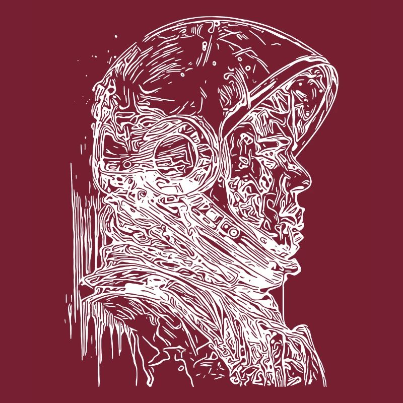 Cooler Vintager Astronaut mit offenem Helm