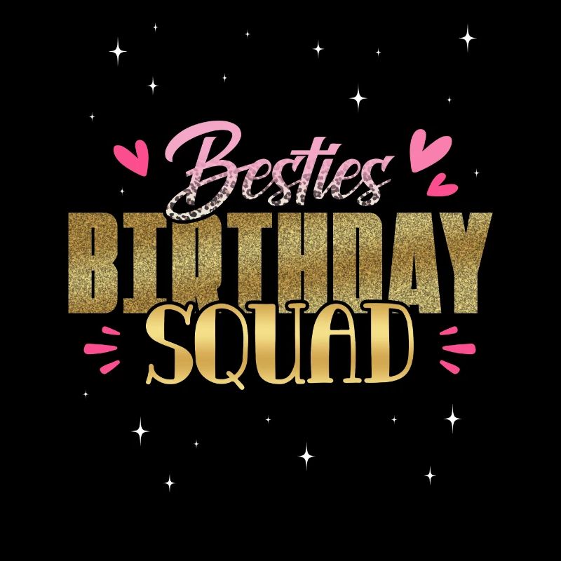Sparkly Besties Anniversaire Squad Fun Party Graphique