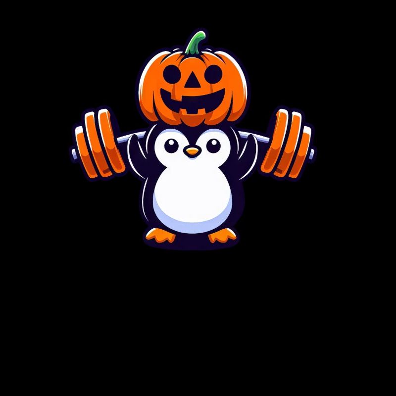 Halloween Penguin Pumpkin Workout Whimsical