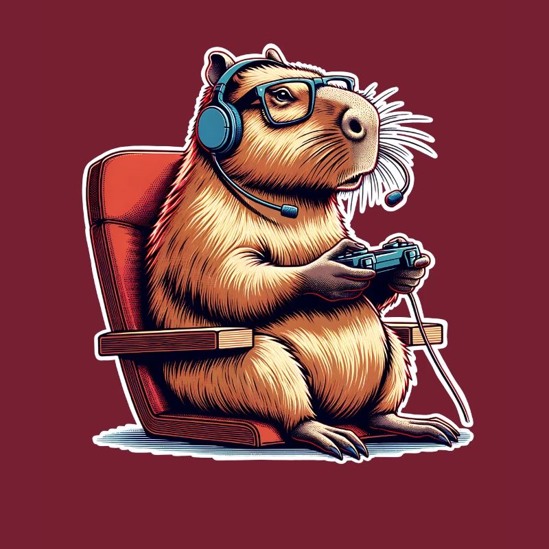 Capybara Gaming Nerd