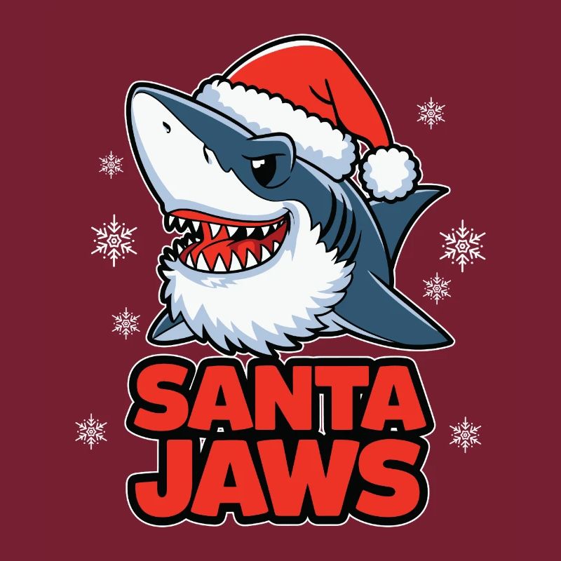 Père Noël Mâchoires Drôle Noël Requin Noël
