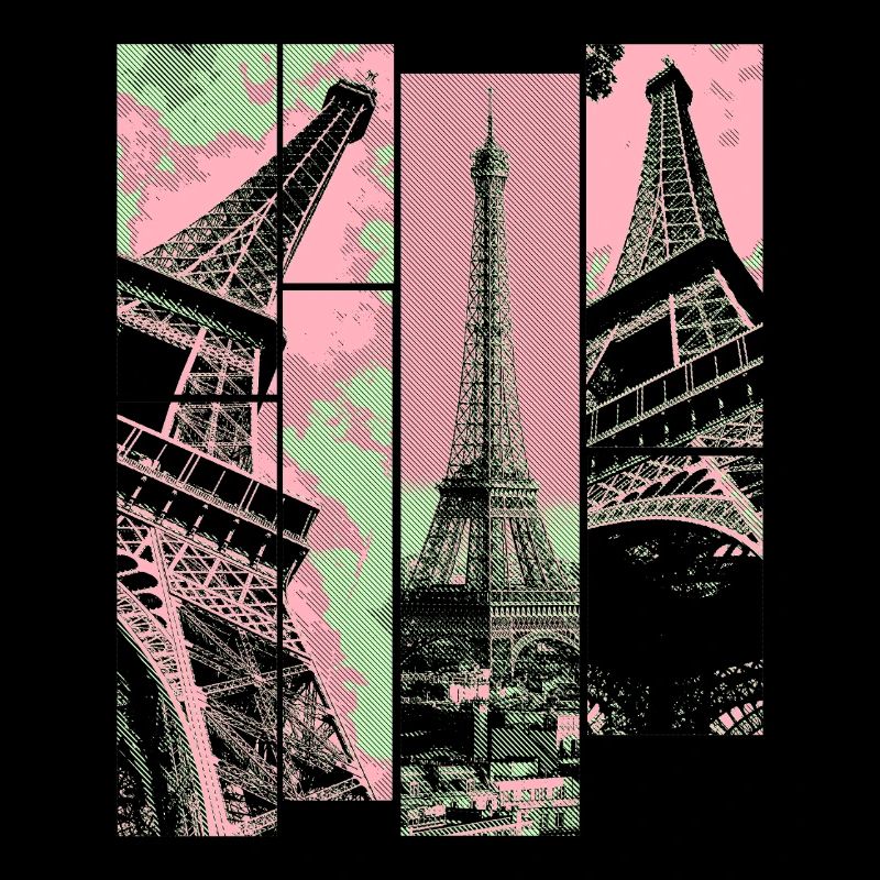 Paris Eiffel Tower Skyline France City Collage
