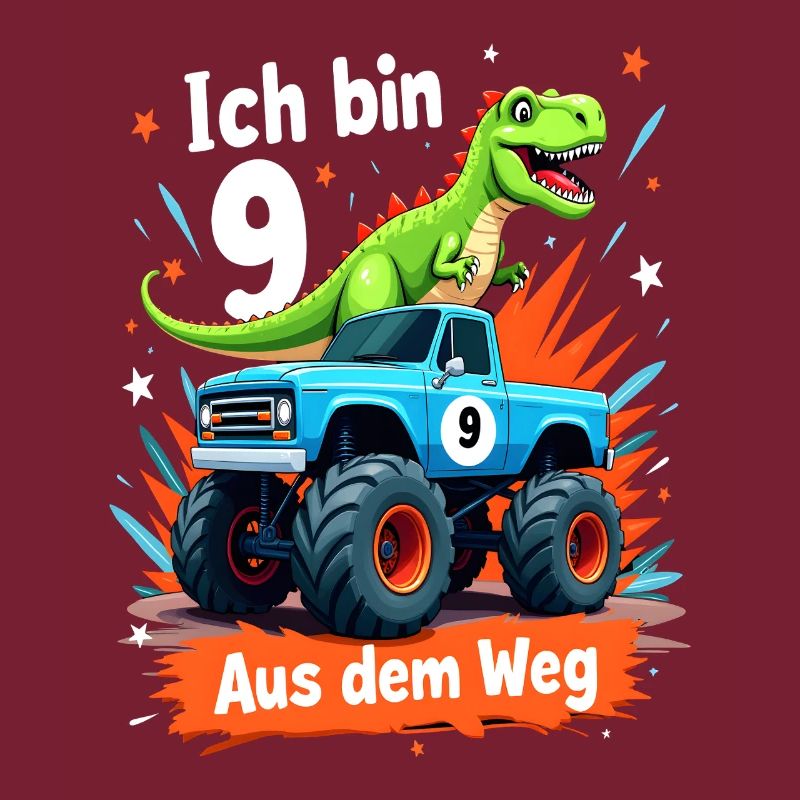 Dinosaurier 9. Geburtstag Monstertruck