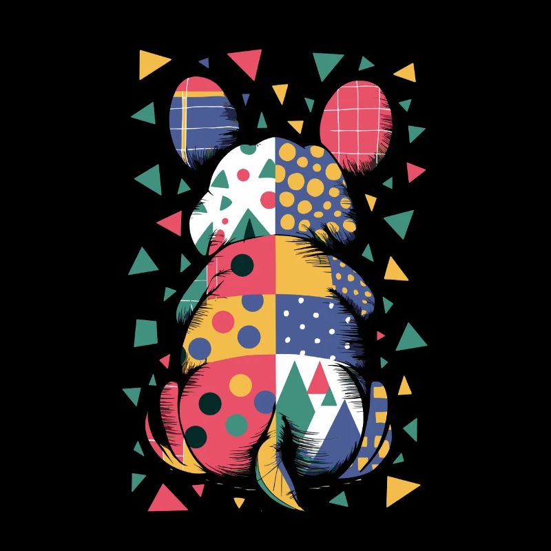 Colorful Geometric Animal Pattern Patchwork Look