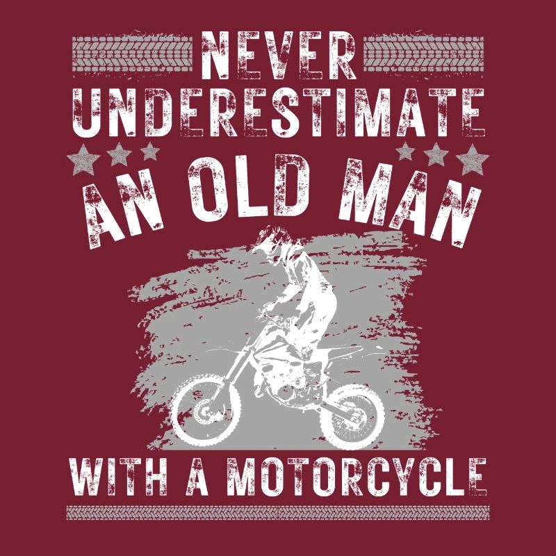 Alter Biker Opa Motorradfahrer