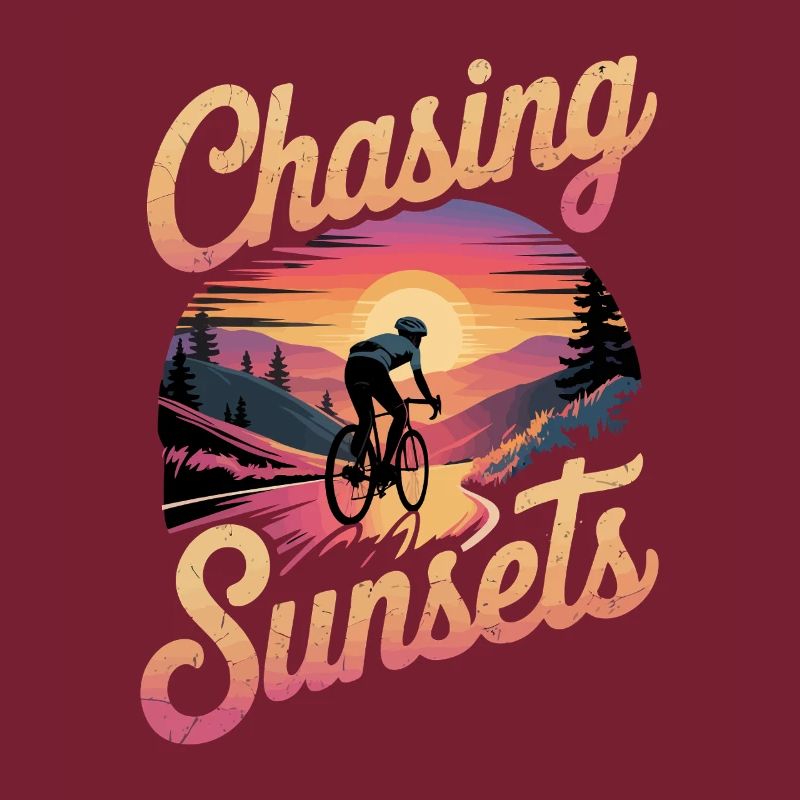Cyclist Chasing Sunsets