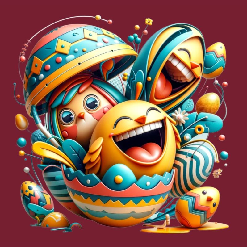 Easter graphic design in Mixed Dimensions style