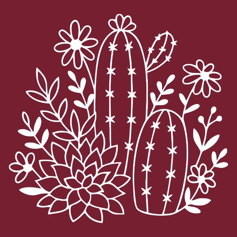 Design élégant de contour botanique de cactus