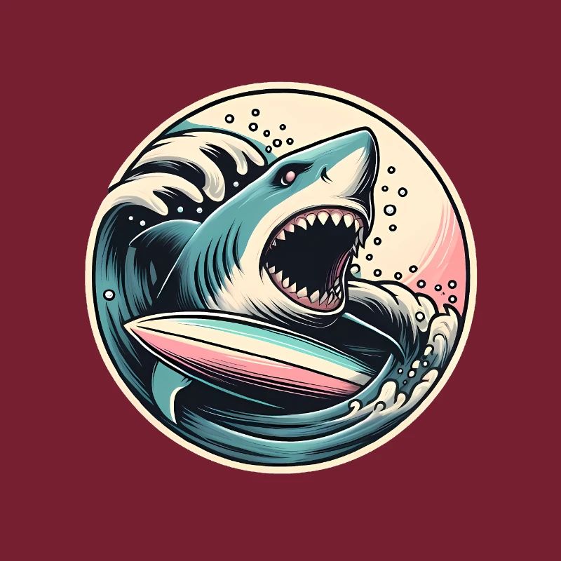 Fierce Shark Surf Graphic in Waves