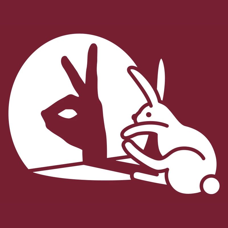 Funny Rabbit shadow hand puppet hare pop art
