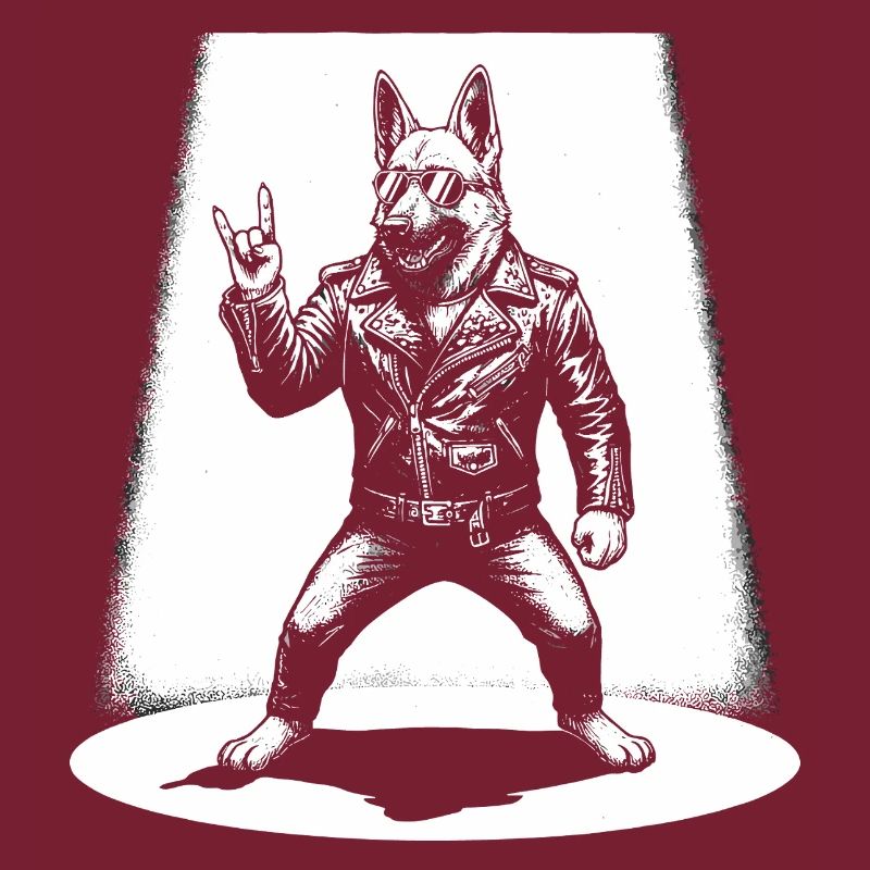Retro German Shepherd Rock Music Gift