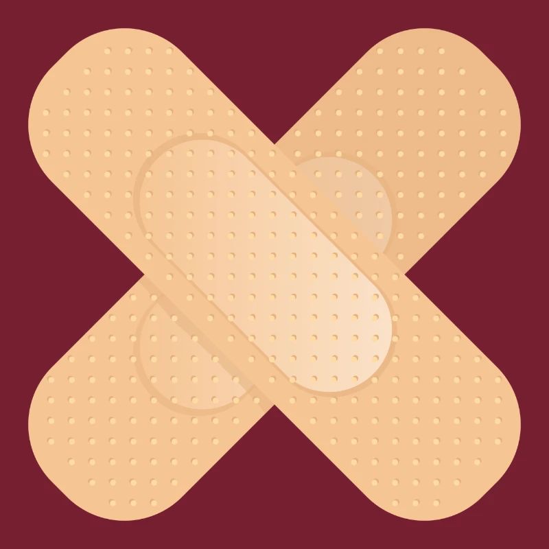 crossed sticking plaster as a design element