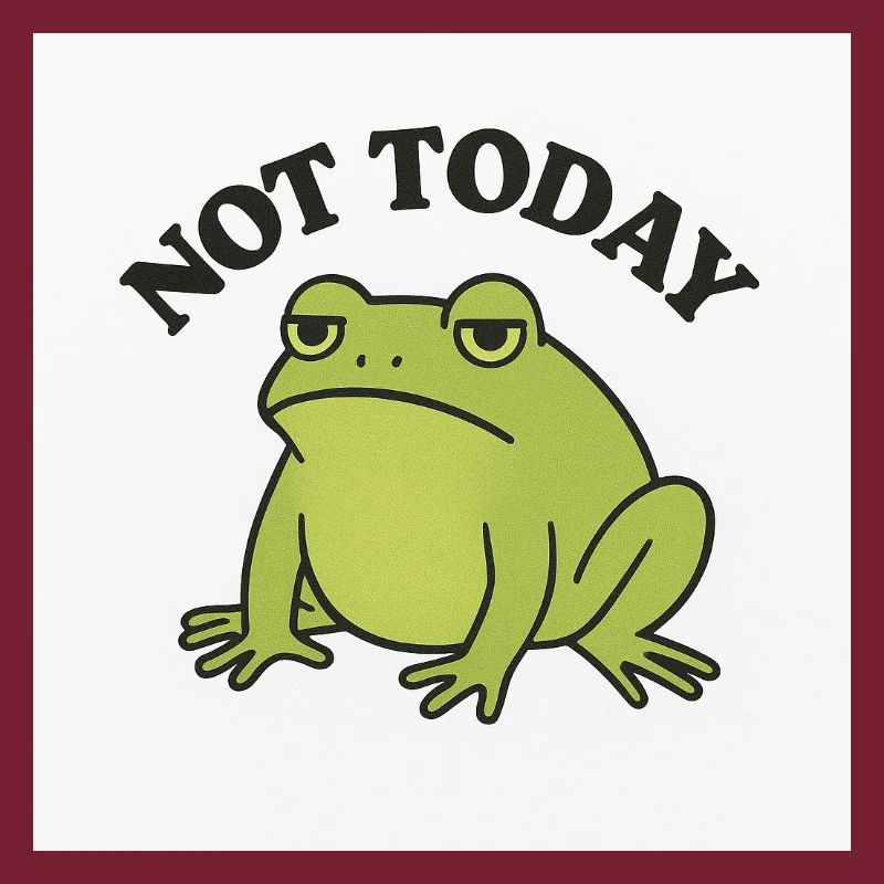 Funny frog with statement text
