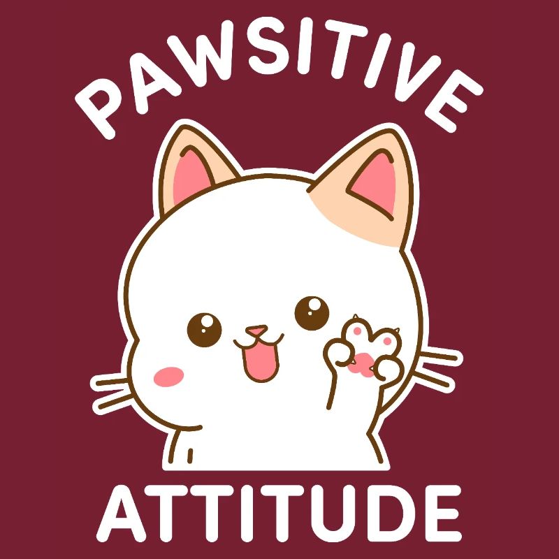 Pawsitive Attitude - Chat faisant le signe V