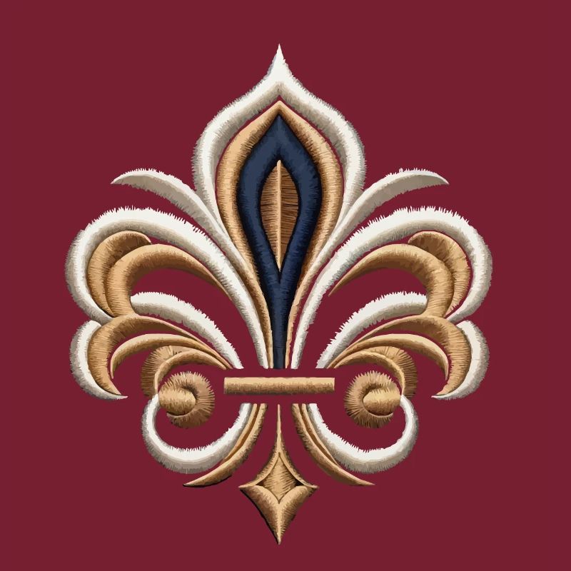 Elegante Fleur-de-Lis Stickerei