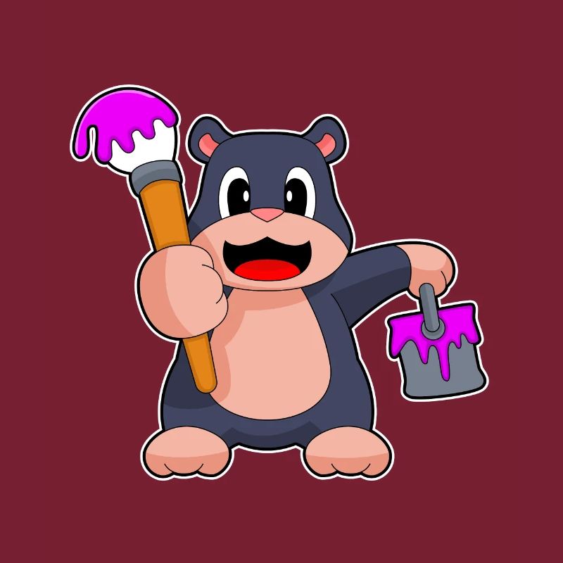 Mole, Painter, Brush, Paint