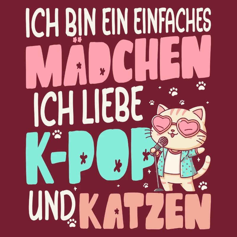 Ich Liebe K-Pop Und Katzen Einfaches Mädchen