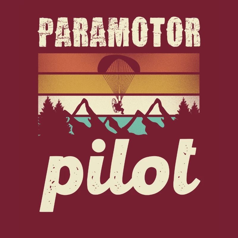 Paramotor Pilot Retro Sonnenuntergang