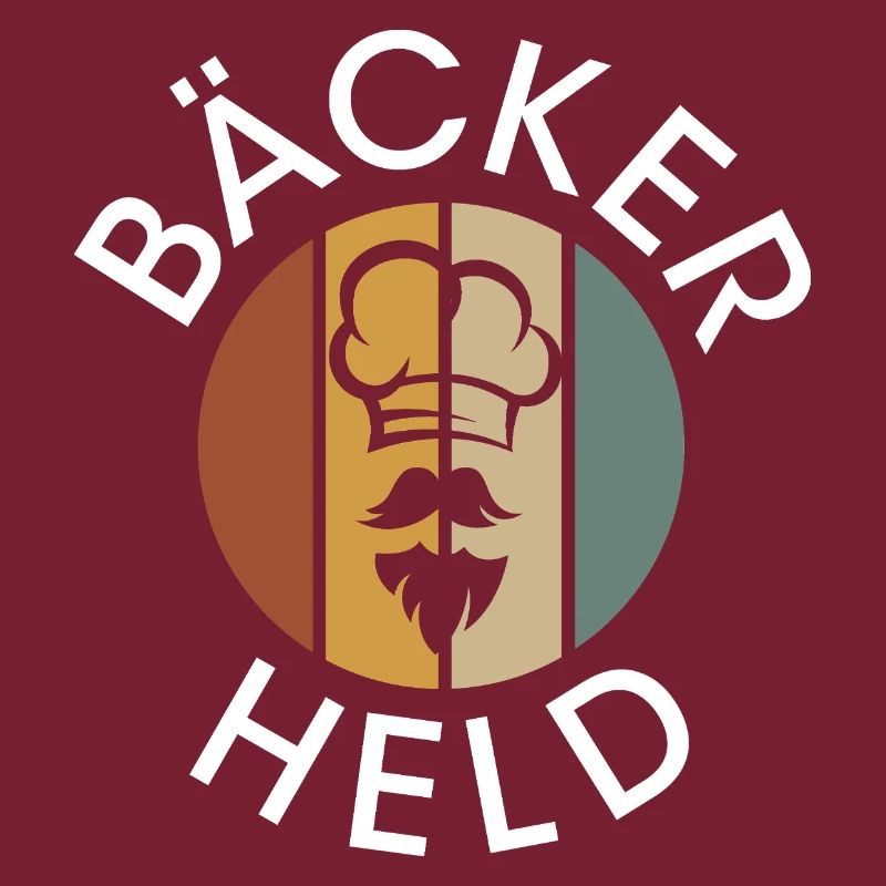 vintage Bäcker Logo - retro Bäckerei mit Bart