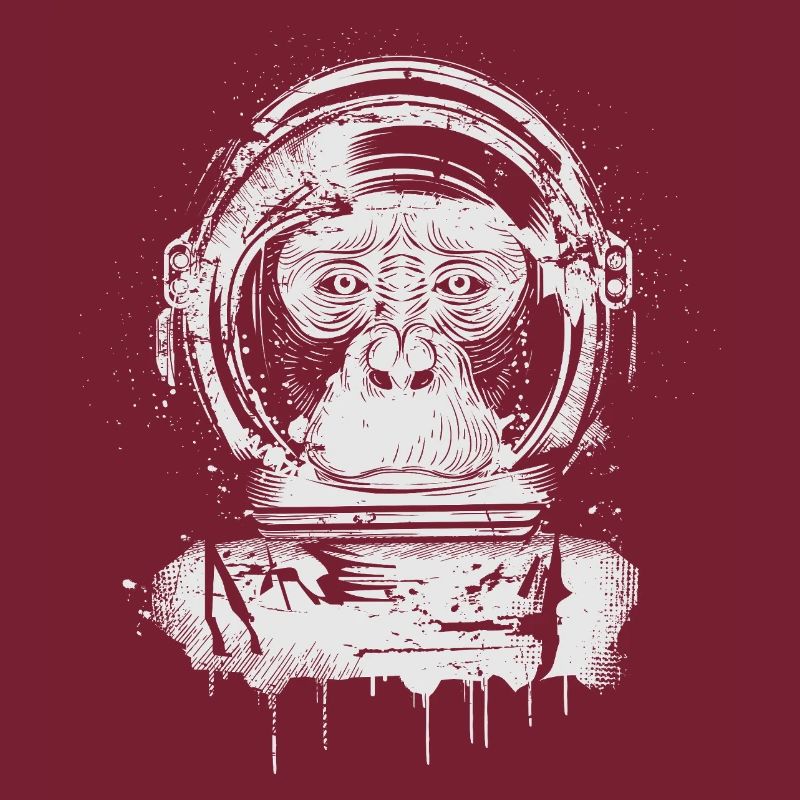 Chimpanzé avec casque d’astronaute dans le style graffiti