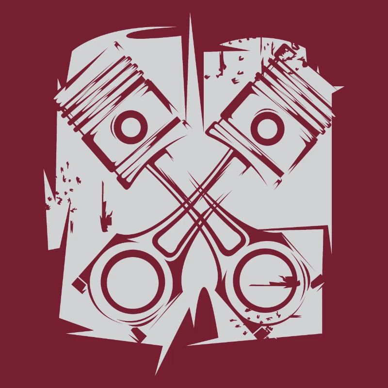 v8 Piston Engine Icon Art Illustration Logo