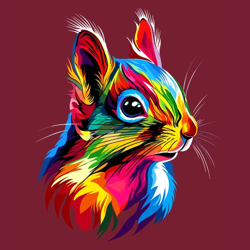 Eichhörnchen Kopfhörer Bunt Popart DJ Eichhörnchen