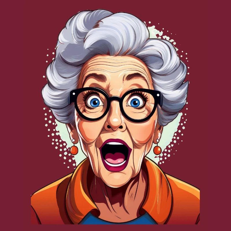 Erstaunte Großmutter