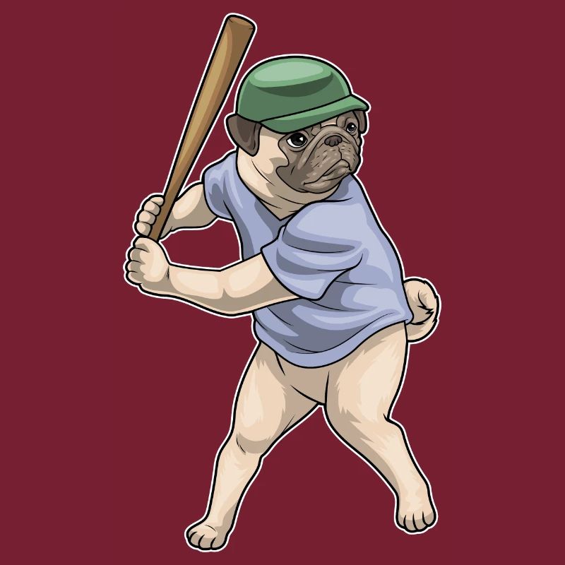 Mops Baseball Baseballschläger