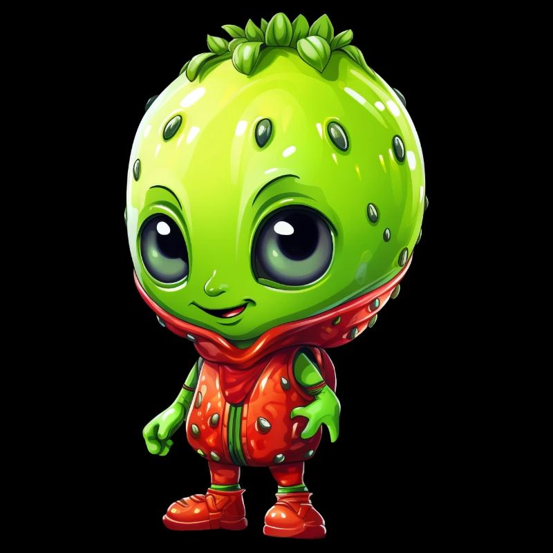 Kawaii Alien Strawberry: Cute Extraterrestrial