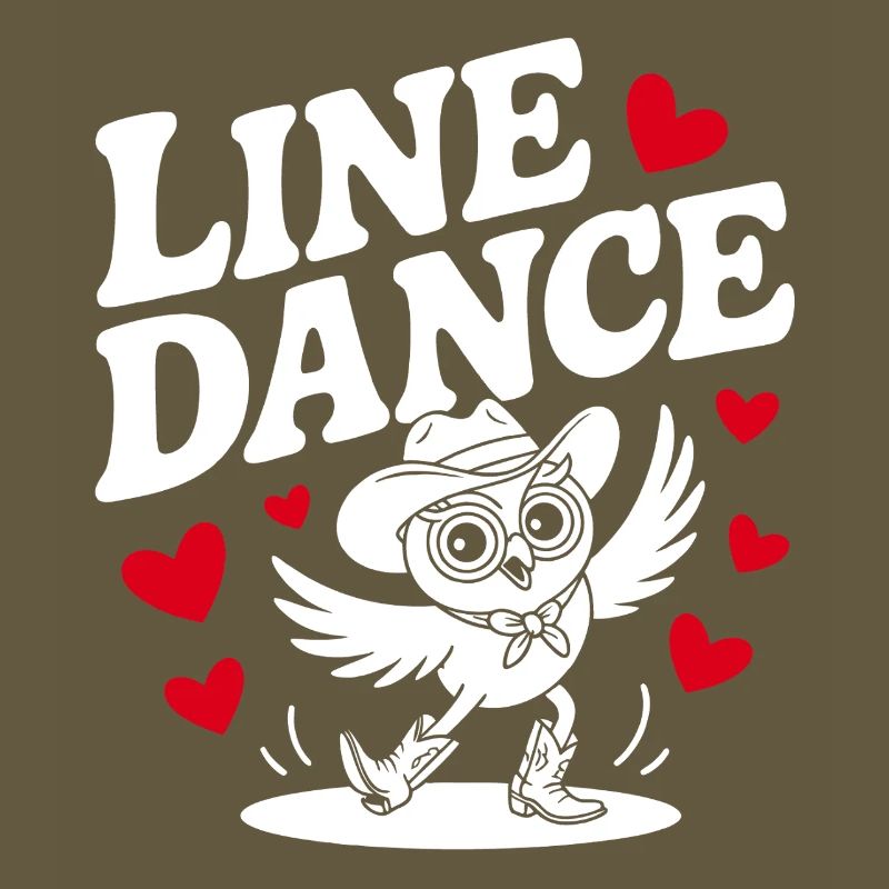 Line Dance Eule lustige Eule mit Stetson und Boots