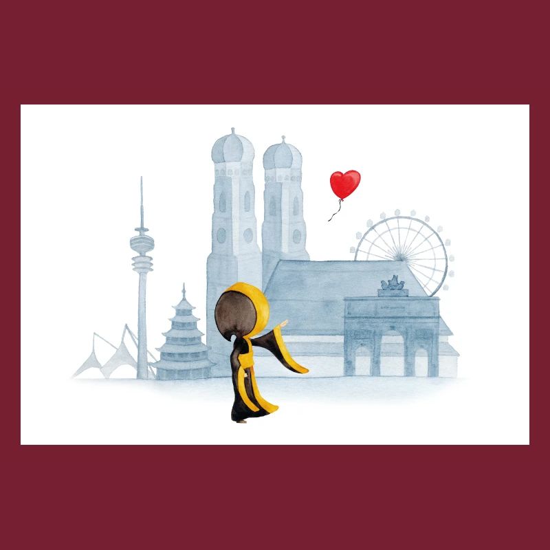 Münchner Kindl mit München Skyline