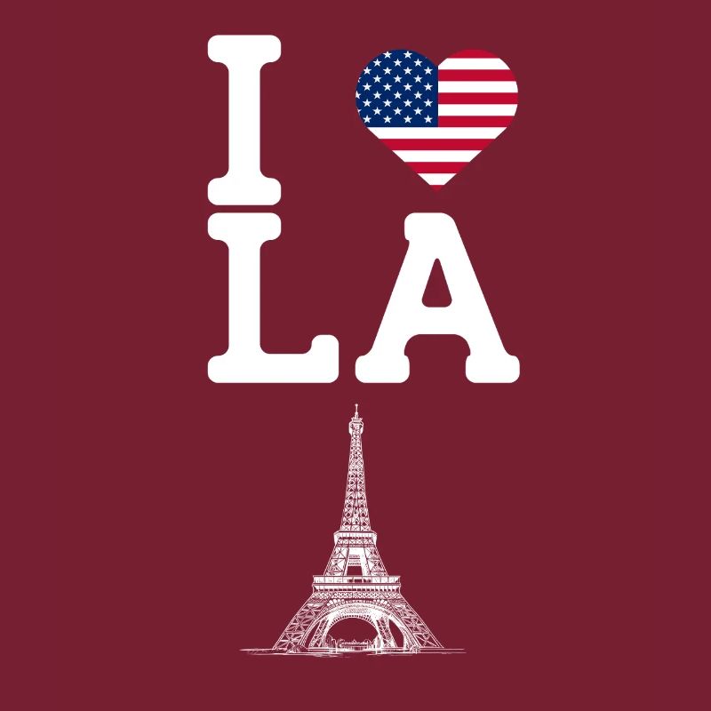 J’aime LA Eiffel Tower Lover Cool Los Angeles Jeu de mots