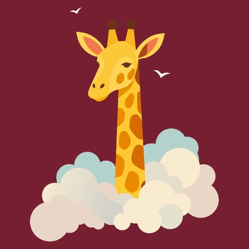 Sanfte Giraffe über den Wolken – Traumhaftes Motiv