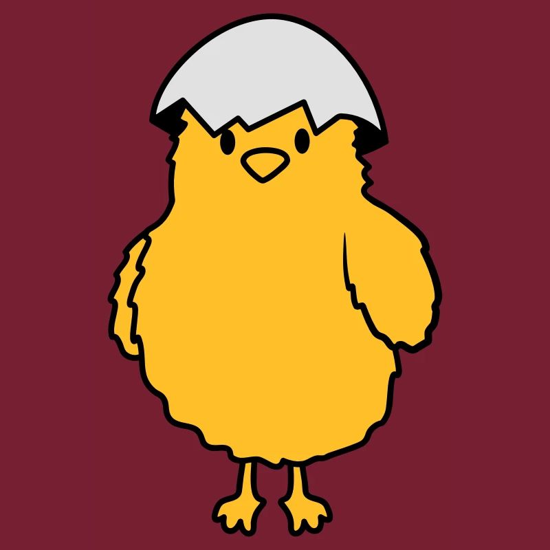 Chicks with eggshell on the head