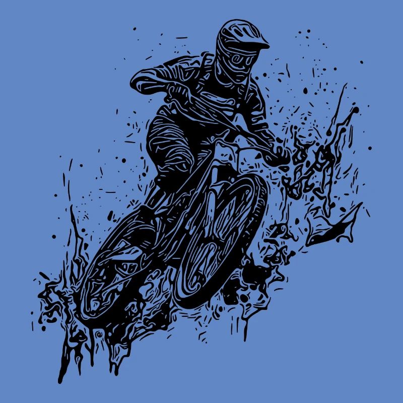 Mud Splash Splash Mountain Biker avec vélo