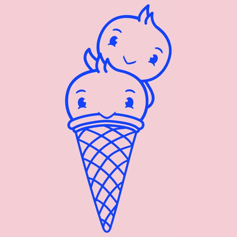 Vögel Eis Waffel Waffeleis Kugeln Eiscreme Eistüte