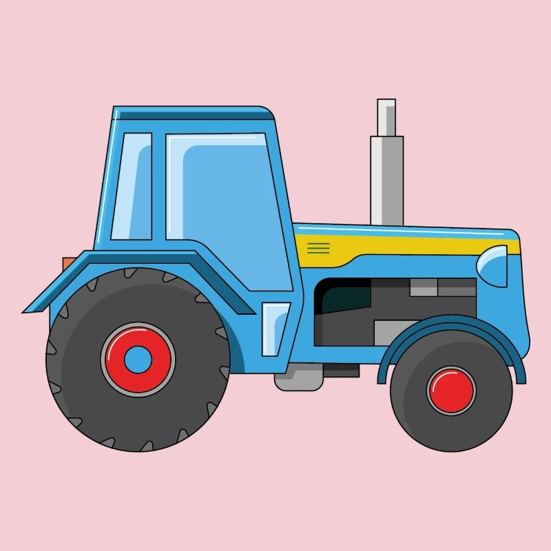 Blaue Traktor Illustration