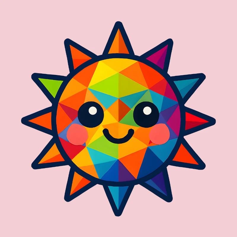 WPAP Polygone Kawaii Style Bébé Soleil