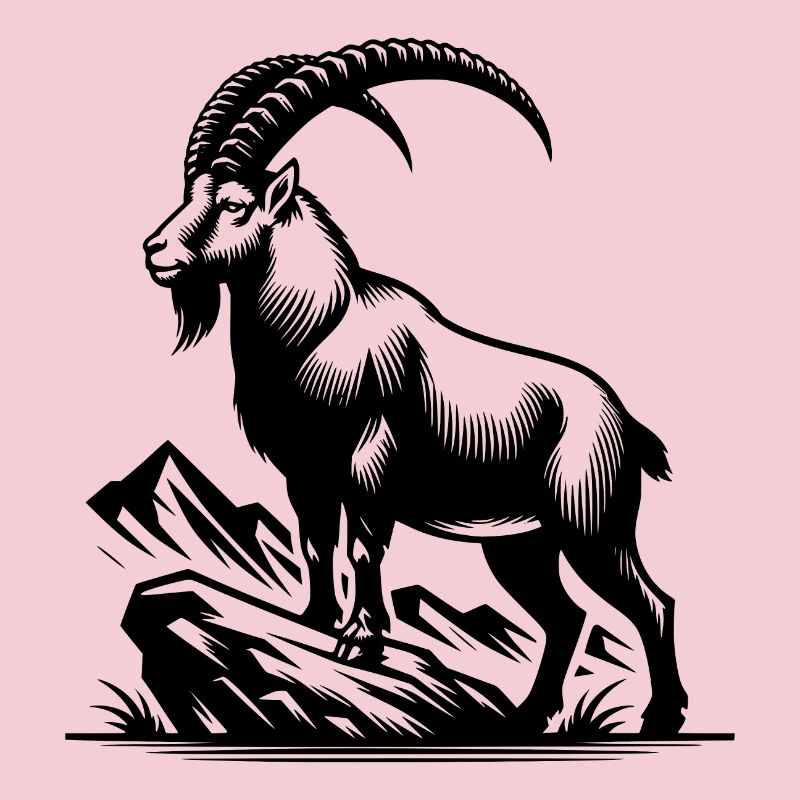 Steinbock mit gewaltigen Hörnern