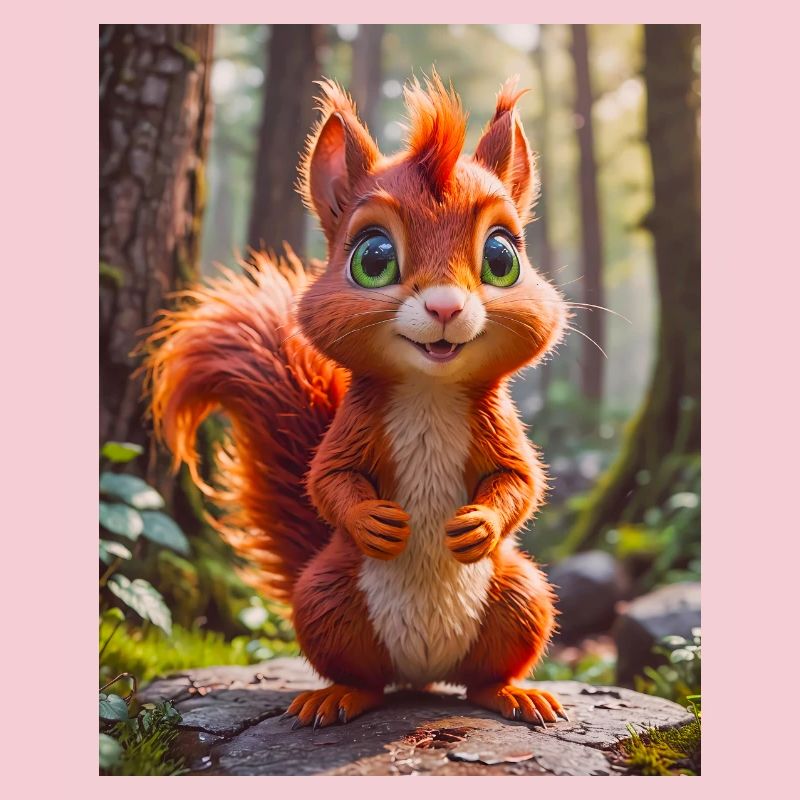 Animaux super mignons dans une forêt – écureuil roux
