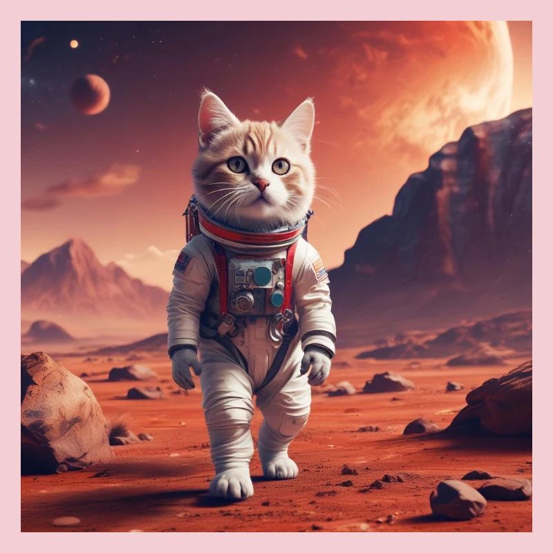 Astronaute chat sur Mars