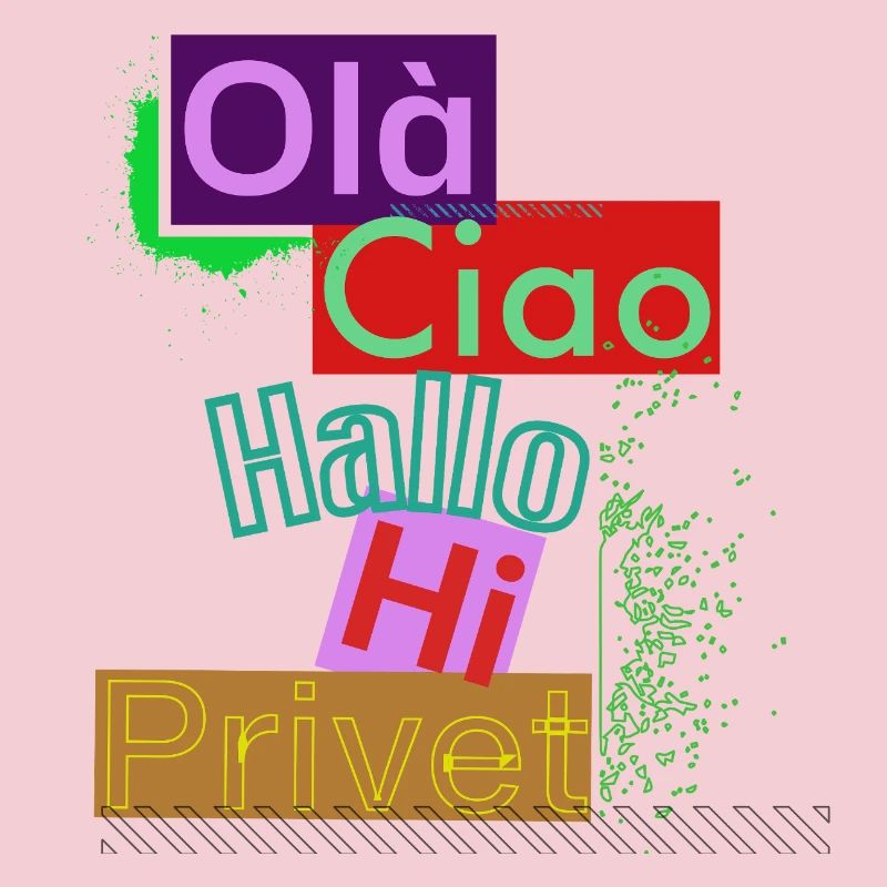 Variété de langues Conception de salutation colorée