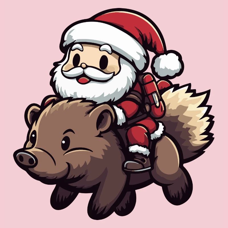hérisson Père Noël dessin animé