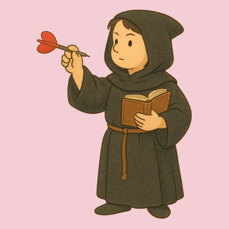 Monk playing darts