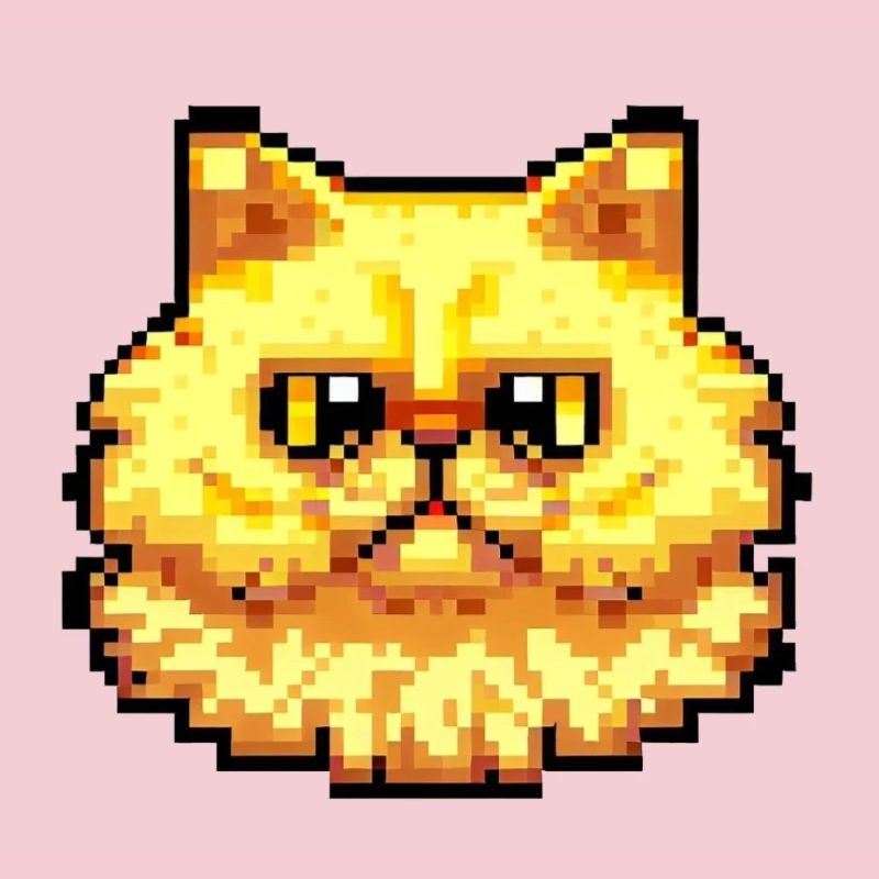 Perserkatze Negan im Pixeldesign