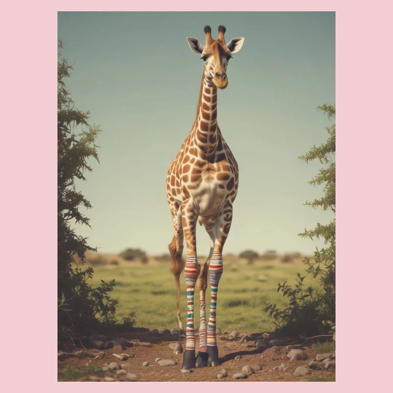 Giraffe with Socks